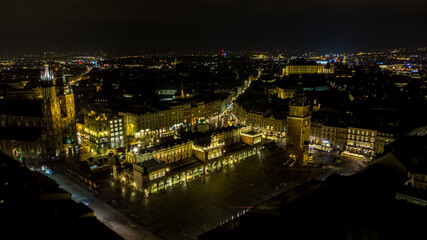 Rynek Główny Kraków nocą / Main Market Square Krakow at night