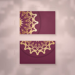 Vintage gold vintage patterned burgundy business card for your personality.