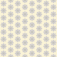 Vintage floral seamless pattern. 1960s. 1970s retro aesthetique. Simple geometric flowers, abstract vector illustration. Groovy graphic print for fabric, paper, stationery