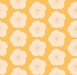 Tropic flower vector illustration. Botanical seamless pattern. repeating floral motif, print for fabric, paper, stationery