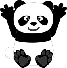 万歳するパンダ
