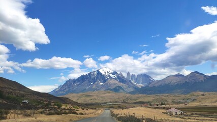 Road to Torres del Paine National Park, Patagonia,  Chile