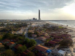 Fototapeta premium Caesarea, Israel - November 12 2021: Rabin Lights power station