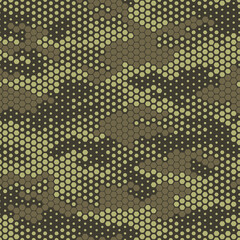 Full seamless military camouflage skin halftone dotted pattern vector for decor and textile. Ornamental pointed army masking design for hunting textile fabric print and wallpaper. Design for trendy fa