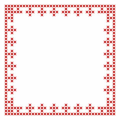 Cross stitch border frame pattern, perfect for Christmas banner design