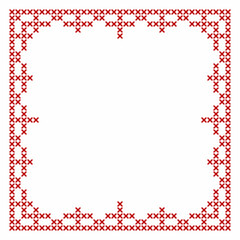 Cross stitch border frame pattern, perfect for Christmas banner design