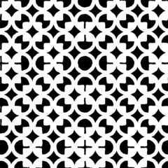 Full seamless black and white geometric texture pattern for decor and textile fabric printing. Multipurpose circle model design for fashion and home design.