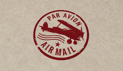Air Mail post stamp and stamping