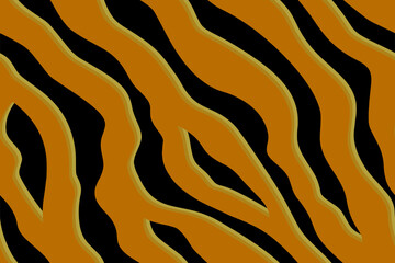 Full seamless tiger and zebra stripes animal skin pattern. Design for tiger colored textile fabric printing. Suitable for fashion use.