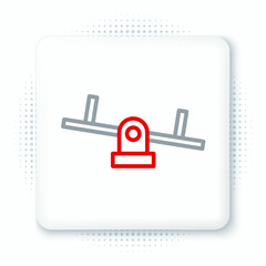 Line Seesaw icon isolated on white background. Teeter equal board. Playground symbol. Colorful outline concept. Vector