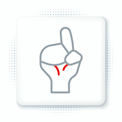 Line Hands in praying position icon isolated on white background. Praying hand islam muslim religion spirituality religious. Colorful outline concept. Vector