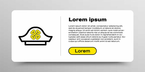 Line Pirate hat icon isolated on white background. Colorful outline concept. Vector