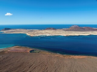 View of the Canary island of La Graciosa as seen from Lanzarote.