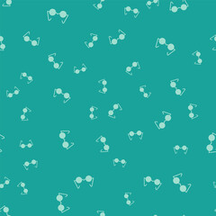 Green Eyeglasses icon isolated seamless pattern on green background. Vector