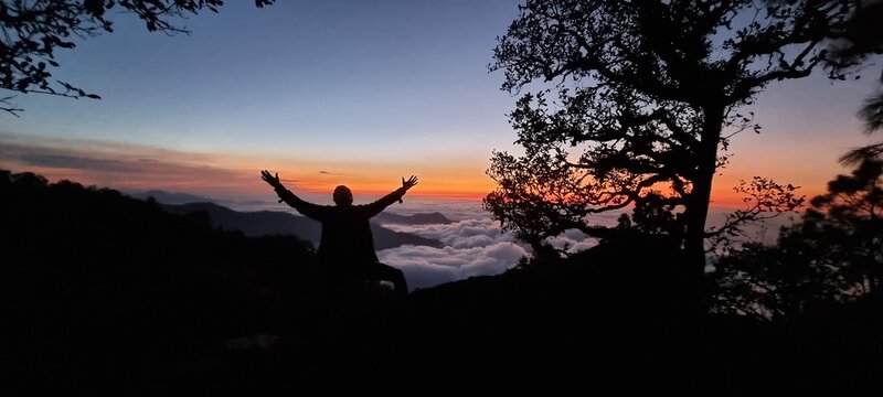 sunset in the mountains