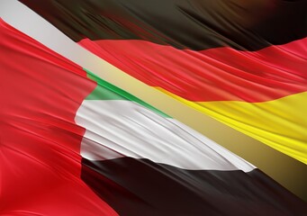 German Flag with Abstract UAE Flag Illustration 3D Rendering (3D Artwork)
