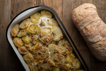 Moussaka, potato-based dish popular in Balkan and Mediterranean cuisines
