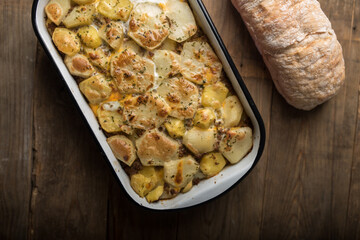 Moussaka, potato-based dish popular in Balkan and Mediterranean cuisines