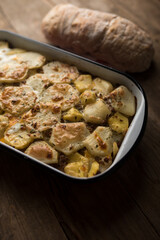 Moussaka, potato-based dish popular in Balkan and Mediterranean cuisines