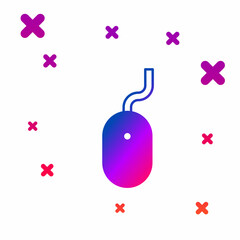 Color Computer mouse icon isolated on white background. Optical with wheel symbol. Gradient random dynamic shapes. Vector