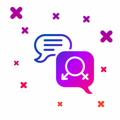 Color Gender equality icon isolated on white background. Equal pay and opportunity business concept. Gradient random dynamic shapes. Vector