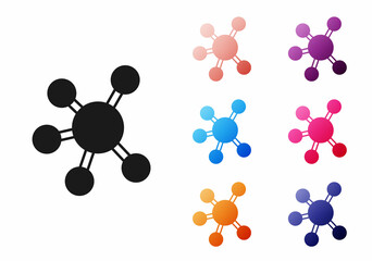 Black Project team base icon isolated on white background. Business analysis and planning, consulting, team work, project management. Set icons colorful. Vector