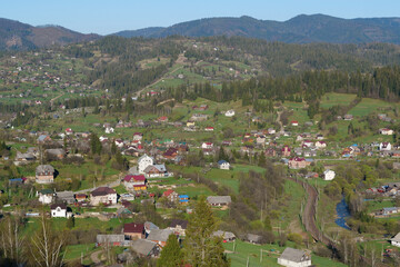 Fototapeta na wymiar Village in Carpathian Mountains, Ukraine