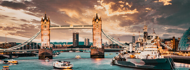 tower bridge at sunset London, UK