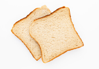Bread slice isolated on white background.