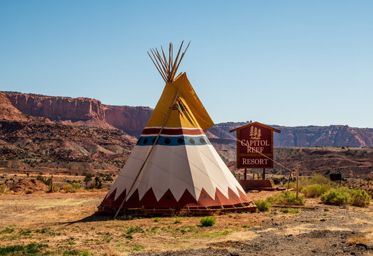 Teepee tent at the Capitol Reef Resort in Utah 