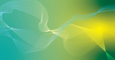 abstract green background with wave lines