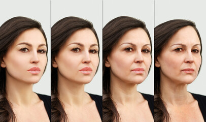 Aging process.Age changes.Aging.Woman of different ages-30,40,50