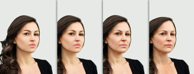 Aging process.Age changes.Aging.Woman of different ages-30,40,50