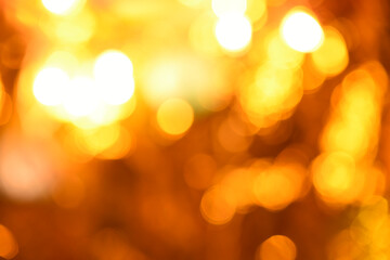 Abstract background of golden, festive bokeh