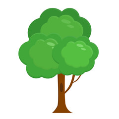 Flat style tree. Simple silhouettes of plants