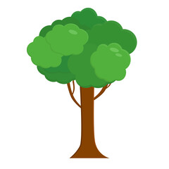 Flat style tree. Simple silhouettes of plants