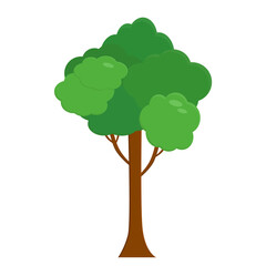 Flat style tree. Simple silhouettes of plants