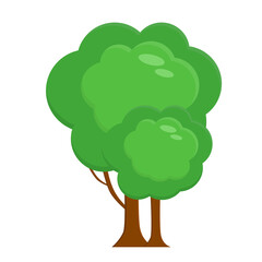 Flat style tree. Simple silhouettes of plants