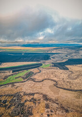 aerial photography of a Russian village in autumn