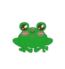 cute little green frog with big eyes