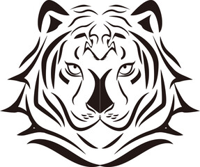 虎のかっこいいカリグラフィー・タトゥーマーク