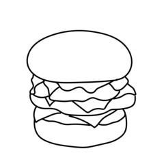 Doodle vector cartoon fast food yummy.