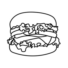 Doodle vector cartoon fast food yummy.