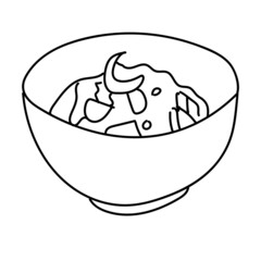 Doodle vector cartoon fast food yummy.