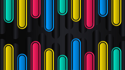 Gradient colorful shapes long round abstract background