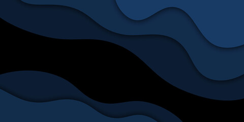 Blue abstract background with paper cut style