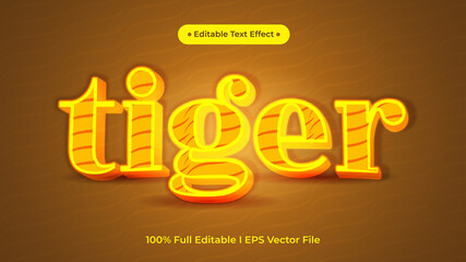 Tiger text typography style effect Premium Vector