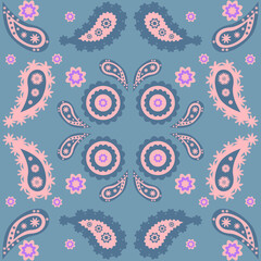 Floral pattern paisley style Paisley print. Doodle background