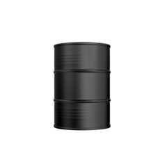 Black oil barrel isolated on white background. 3d illustration.