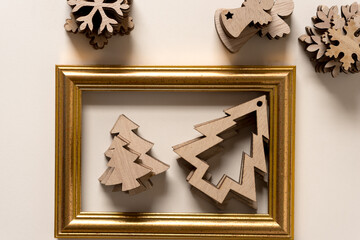 christmas ornaments and frame